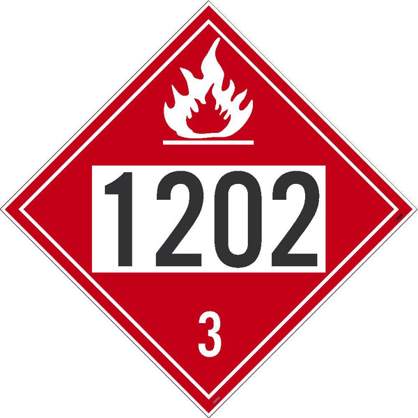 1202 Diesel Fuel USDOT Placard Removable Vinyl 10/Pk | DL193PR10