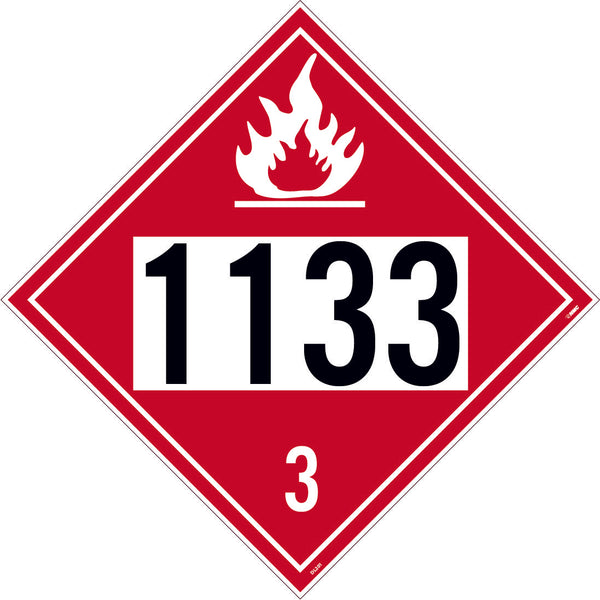 1133 Flammable Liquid USDOT Placard Adhesive Vinyl 10/Pk | DL201BP10