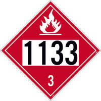 1133 Flammable Liquid USDOT Placard Unrippable Vinyl 50Pk | DL201BUV50