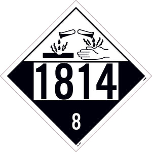 1814 Corrosive USDOT Placard Removable Vinyl 25/Pk | DL202BPR25