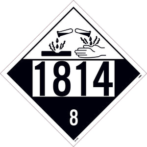 1814 Corrosive USDOT Placard Rigid Plastic | DL202BR