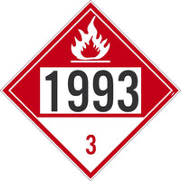 1993 Flammable Liquid USDOT Placard Removable Vinyl 10/Pk | DL400PR10