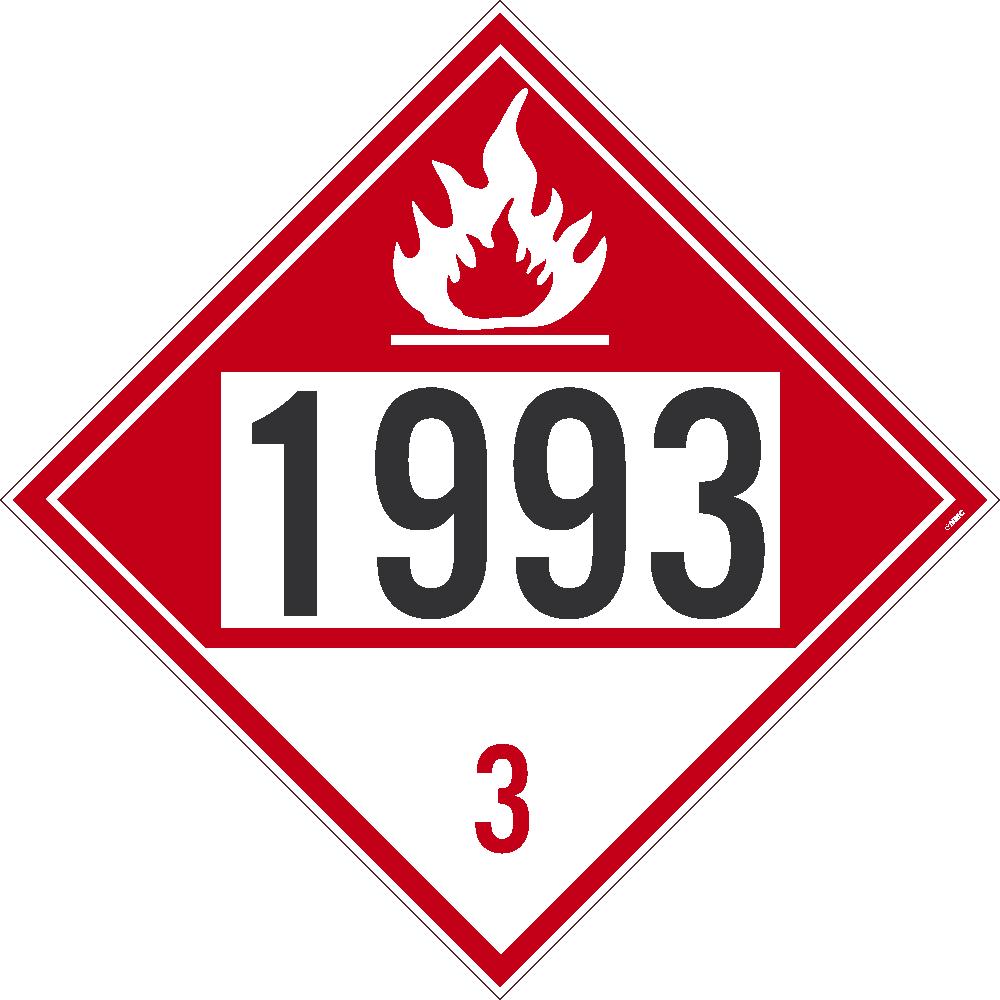 1993 Flammable Liquid USDOT Placard Rigid Plastic | DL400R