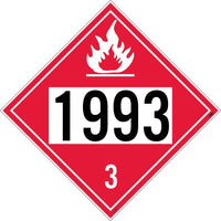 1993 Combustible Liquids USDOT Placard Rigid Plastic | DL40BR