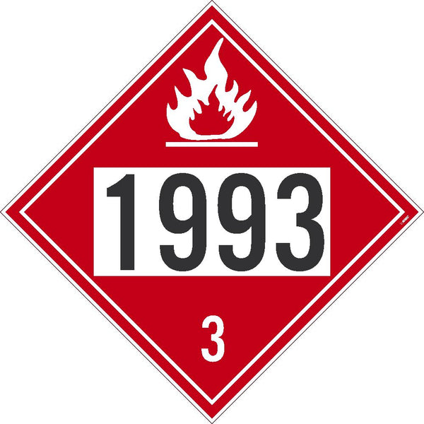 1993 Combustible Liquids USDOT Placard Cardstock 100/Pk | DL40BTB100