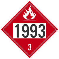 1993 Flammable Liquids USDOT Placard Rigid Plastic 50/Pk | DL73BR50