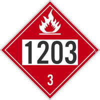 1203 Gasoline USDOT Placard Adhesive Backed Vinyl 25/Pk | DL41BP25