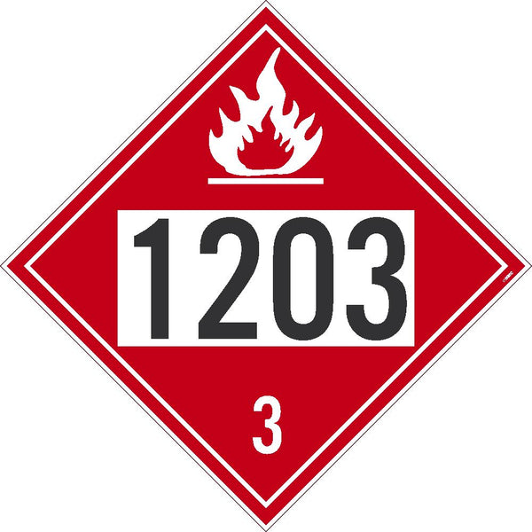 1203 Gasoline USDOT Placard Removable Vinyl 10/Pk | DL41BPR10