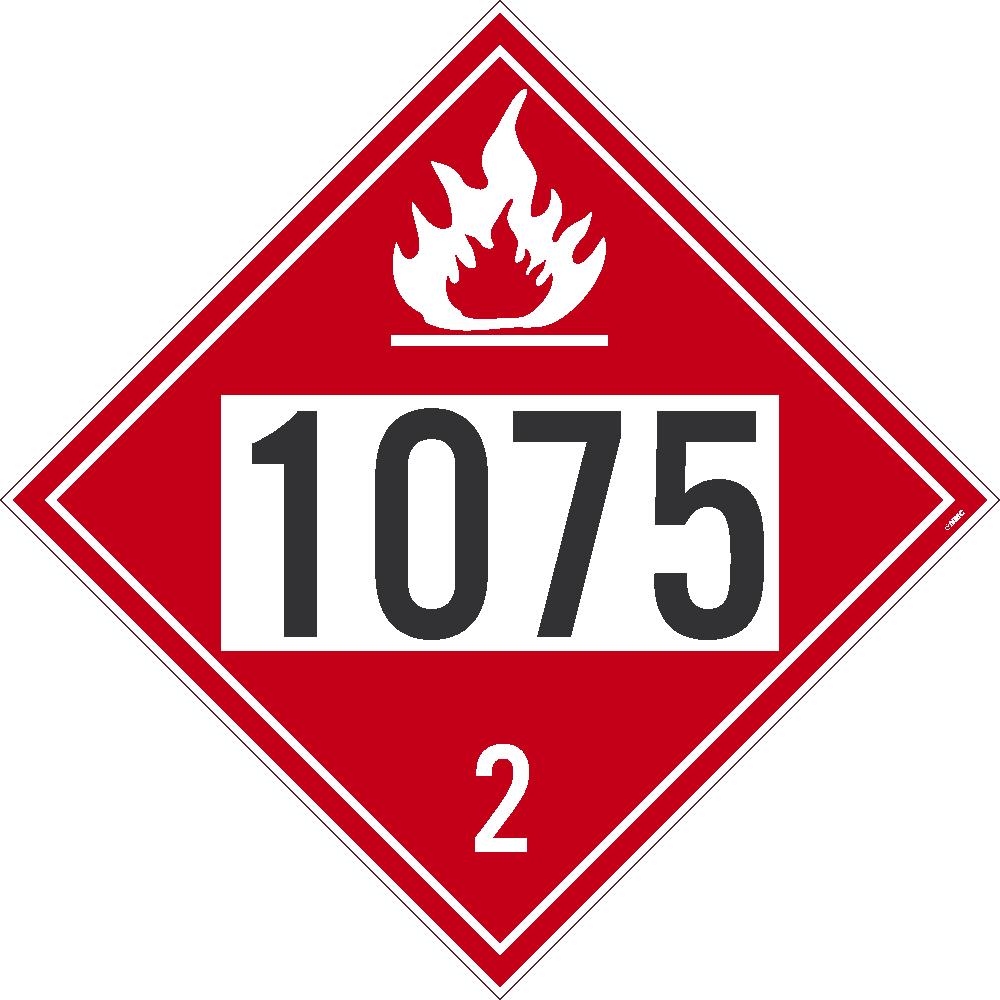 1075 Petroleum USDOT Placard Adhesive Backed Vinyl 100/Pk | DL42BP100