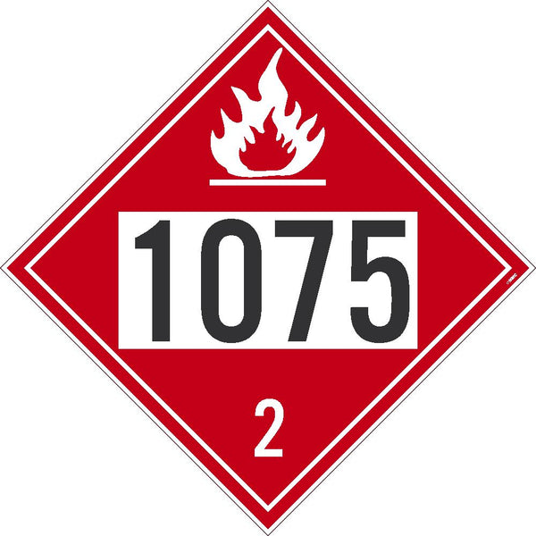 1075 Petroleum USDOT Placard Removable Vinyl 100/Pk | DL42BPR100
