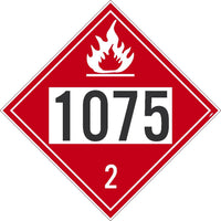1075 Petroleum USDOT Placard Removable Vinyl 25/Pk | DL42BPR25