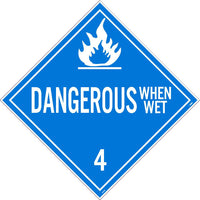 PLACARD, DANGEROUS WHEN WET 4, 10.75X10.75, PS VINYL