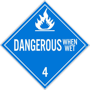 PLACARD, DANGEROUS WHEN WET 4, 10.75X10.75, PS VINYL