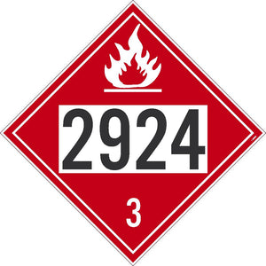 2924 Flammable Liquids USDOT Placard Removable Vinyl 25Pk | DL650PR25