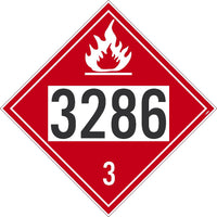 3286 Flammable Liquids USDOT Placard Unrippable Vinyl | DL651UV