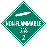 PLACARD, NON FLAMMABLE GAS 2, 10.75X10.75, REMOVABLE PS VINYL, PACK 100