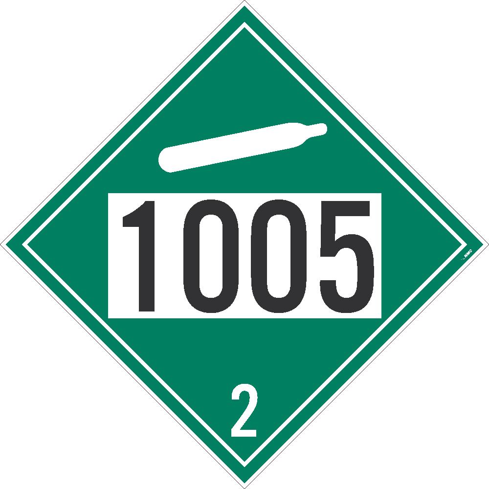 1005 Ammonia USDOT Placard Adhesive Backed Vinyl 25/Pk | DL71BP25