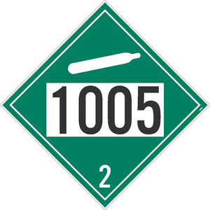 1005 Ammonia USDOT Placard Removable Vinyl 10/Pk | DL71BPR10