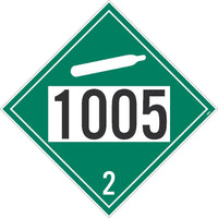 1005 Ammonia USDOT Placard Removable Vinyl 25/Pk | DL71BPR25