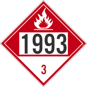 1993 Flammable Liquids USDOT Placard Adhesive Vinyl 10/Pk | DL73BP10