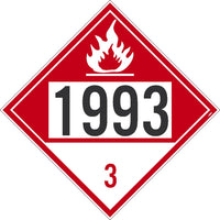 1993 Flammable Liquids USDOT Placard Cardstock 100/Pk | DL73BTB100