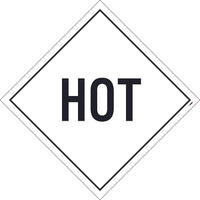 PLACARD, HOT, 10.75X10.75, REMOVABLE PS VINYL, PACK 25