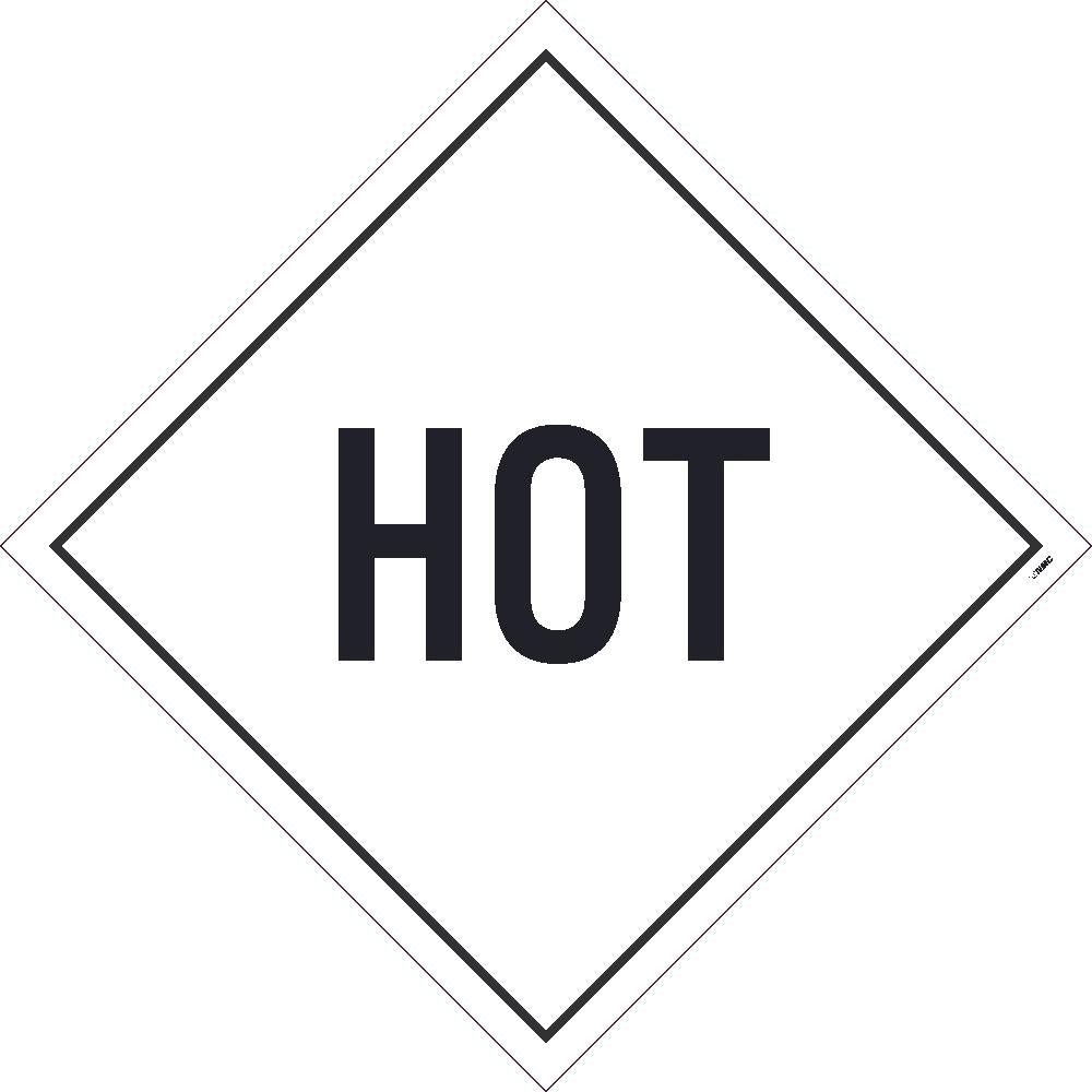 PLACARD, HOT, 10.75X10.75, POLYTAG, PACK 100