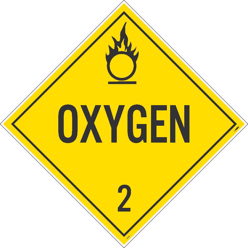 PLACARD, OXYGEN 2, 10.75X10.75, PS VINYL