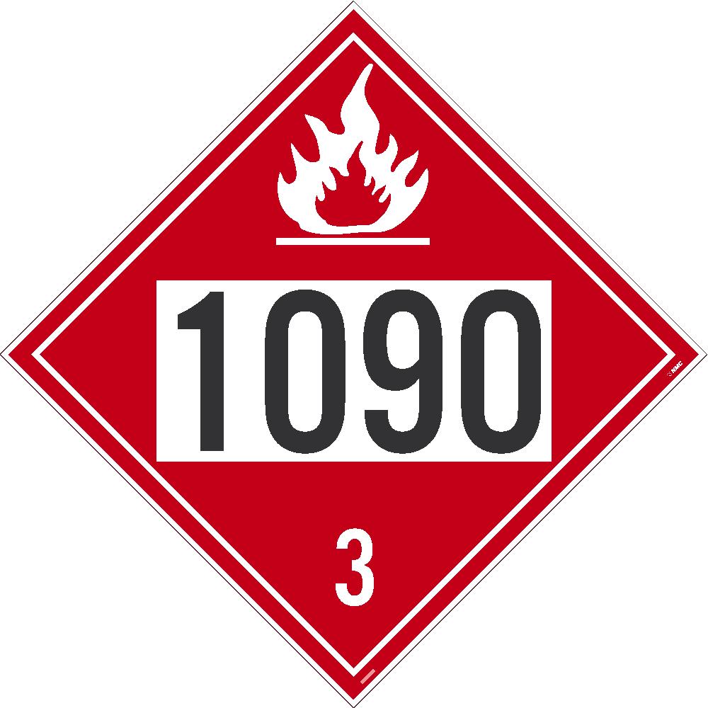 1090 Acetone USDOT Placard Rigid Plastic | DL83BR