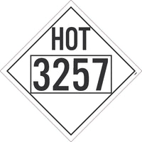 3257 Hot USDOT Placard Adhesive Backed Vinyl 100/Pk DL85BP100