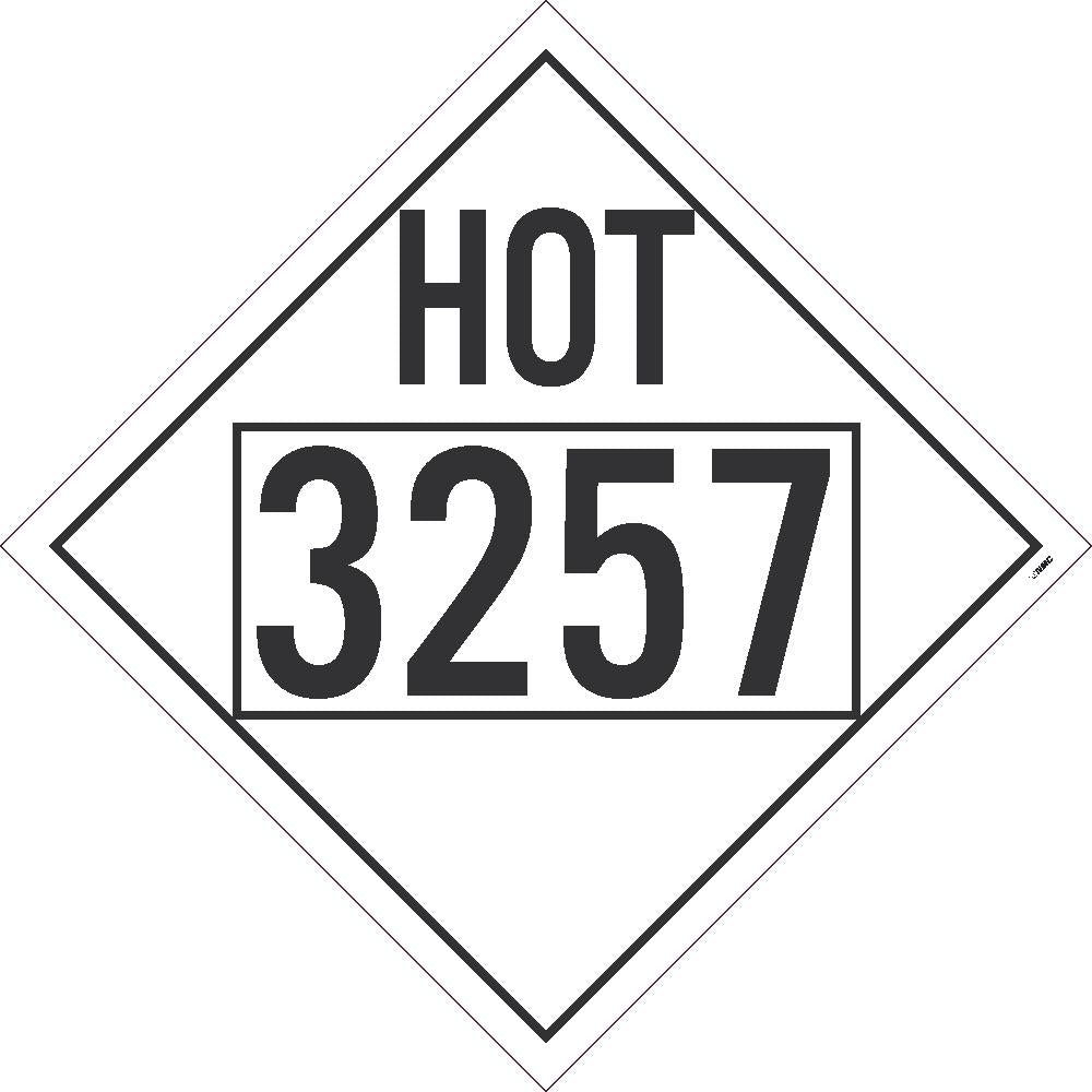 3257 Hot USDOT Placard Removable Vinyl 100/Pk | DL85BPR100