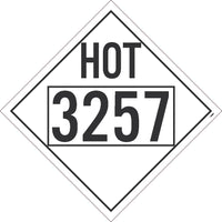 3257 Hot USDOT Placard Removable Vinyl 25/Pk | DL85BPR25