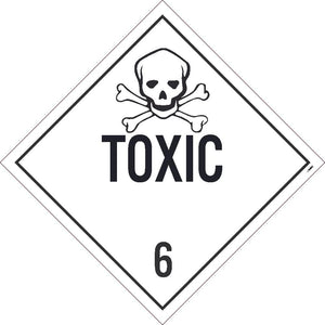 PLACARD, TOXIC 6, 10.75X10.75, REMOVABLE PS VINYL, PACK 10