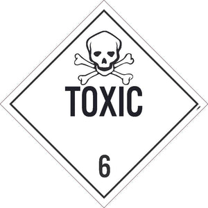 PLACARD, TOXIC 6, 10.75X10.75, POLYTAG, PACK 25