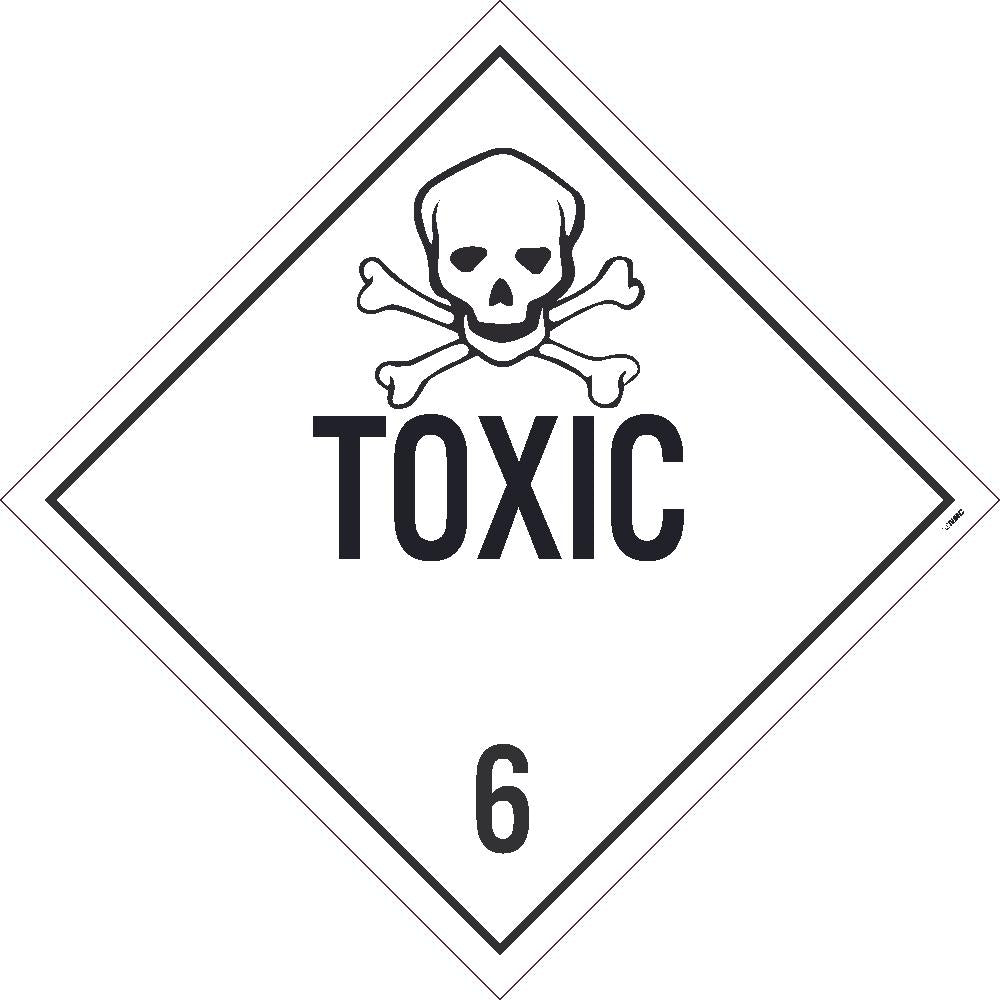 PLACARD, TOXIC 6, 10.75X10.75, POLYTAG, PACK 25