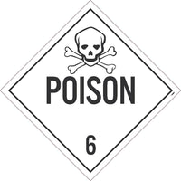 PLACARD, POISON 6, 10.75X10.75, PRESSURE SENSITIVE VINYL .0045, PACK 100