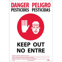 DANGER, PESTICIDES KEEP OUT (BILINGUAL), 20X14, .040 ALUM