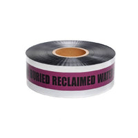 DETECTABLE UNDERGROUND TAPE, CAUTION RECLAIMED WATER LINE BELOW , 2"X1000'
