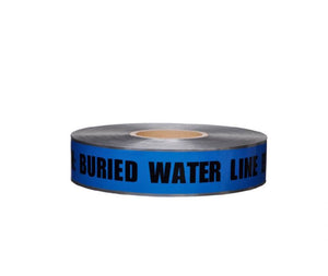 DETECTABLE UNDERGROUND TAPE, CAUTION WATER LINE BELOW, 3"X1000'