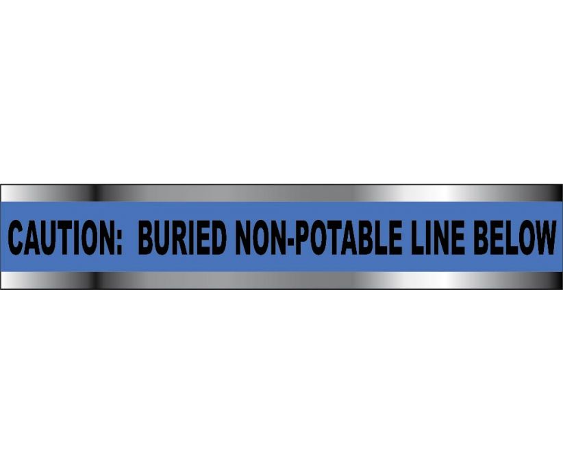 DETECTABLE UNDERGROUND TAPE, CAUTION NON POTABLE WATER LINE BELOW, 6