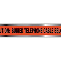 DETECTABLE UNDERGROUND TAPE, CAUTION TELEPHONE LINE BELOW, 6"X1000'