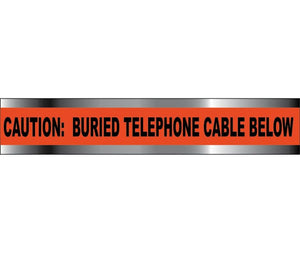 DETECTABLE UNDERGROUND TAPE, CAUTION TELEPHONE LINE BELOW, 6"X1000'