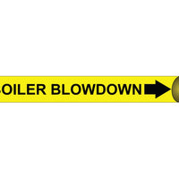 PIPEMARKER PRECOILED, BOILER BLOWDOWN B/Y, FITS 4 5/8"-5 7/8" PIPE