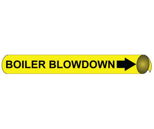 PIPEMARKER PRECOILED, BOILER BLOWDOWN B/Y, FITS 4 5/8"-5 7/8" PIPE