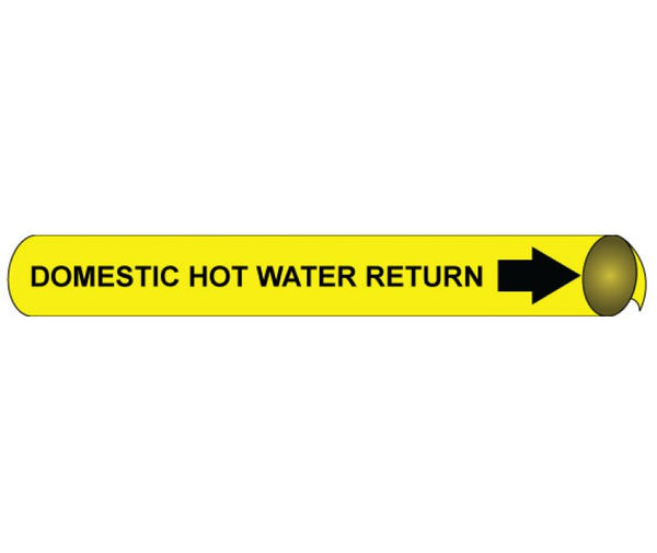 PIPEMARKER PRECOILED, DOMESTIC HOT WATER RETURN B/Y, FITS 4 5/8