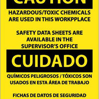 Caution Hazardous/Toxic Chemicals Eng/Spanish 14"x10" Vinyl | ESC309PB