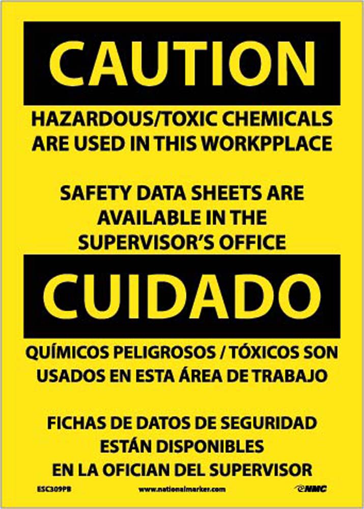 Caution Hazardous/Toxic Chemicals Eng/Spanish 14