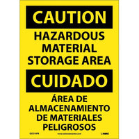 Caution Hazardous Material Storage Eng/Spanish 14x10 Vinyl | ESC310PB