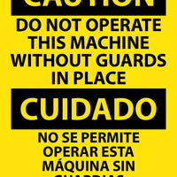 Caution Do Not Operate Machine Eng/Spanish 14"x10" Plastic | ESC700RB