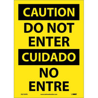 Caution Do Not Enter English/Spanish 14"x10" Plastic | ESC703RB